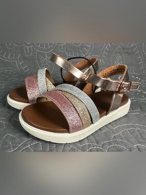 Thereabouts Toddler Girls Lil Lila Rose Gold Ankle Strap Sandals NWT 7 toddler